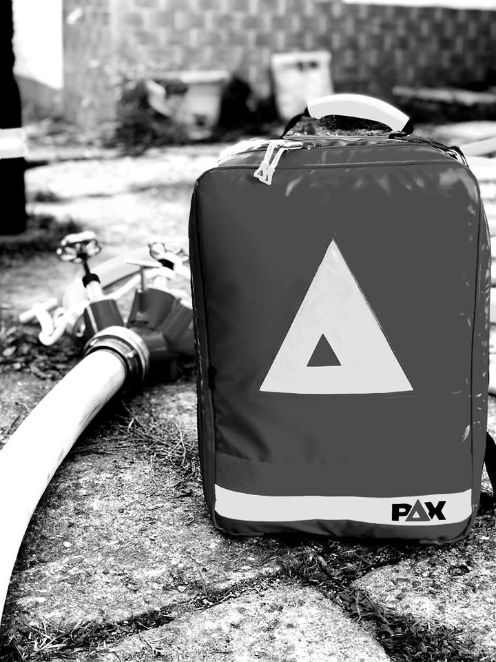 Notfallrucksack am Verteiler